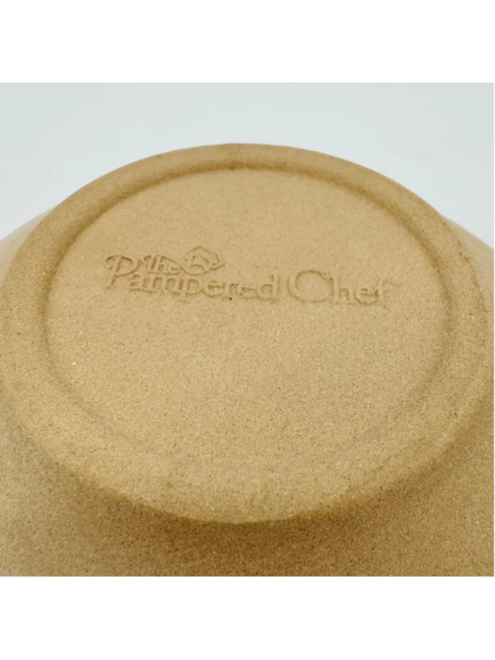 Pampered Chef Beige Stoneware Microwave Egg Cooker Double Baker